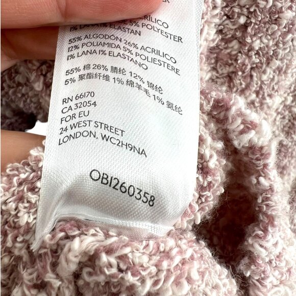 Free People Good Day Cropped Sweater Mauve Boucle Knit Size Small - Picture 12 of 13